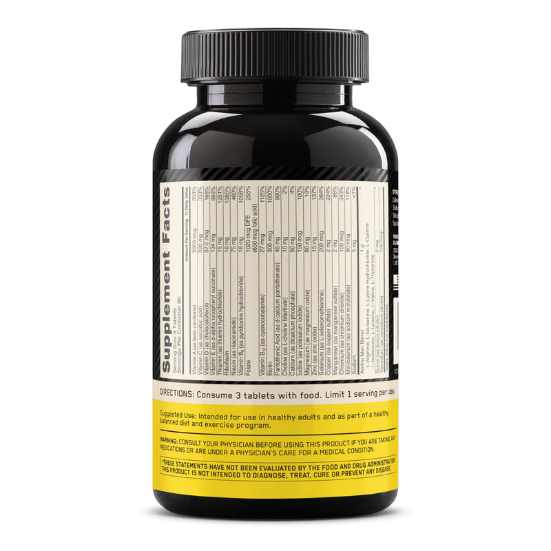 Optimum Nutrition Opti-Men Daily Multivitamin Supplement, 240 Ct | Multivitamin for Active Men, 25 Vitamins & Minerals, B Vitamins, Amino Acids, Immune Support, Easy-to-Swallow Tablets 240 Count (Pack of 1)