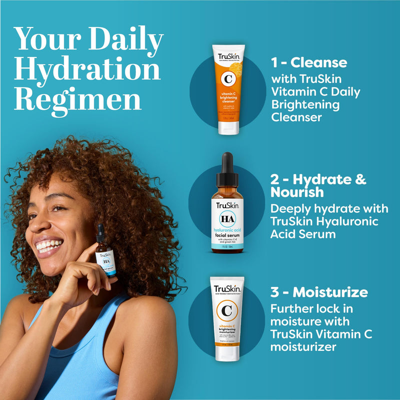 TruSkin Hyaluronic Acid Serum for Face for Hydrated, Plumper Skin, 2 fl oz | With 7 ultra-hydrating ingredients to replenish moisture and leave skin feeling soft, smooth and healthy-looking 2 Fl Oz (Pack of 1)