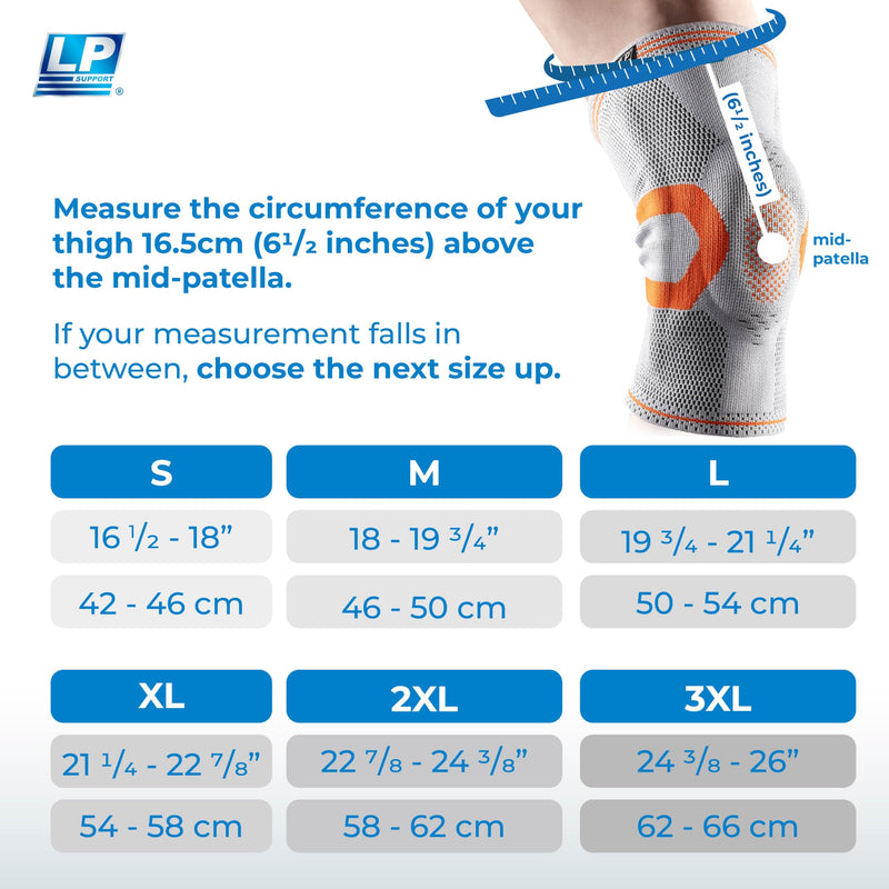 LP 170XT Compression Knee Sleeve with Silicone Pad & Bilateral Stays – Breathable Knee Support for Enhanced Sports Performance in Running, Basketball, Soccer, Tennis, Gym Workouts, Hiking – Optimal Joint Stability for Active Athletes (Black, Extra Larg...