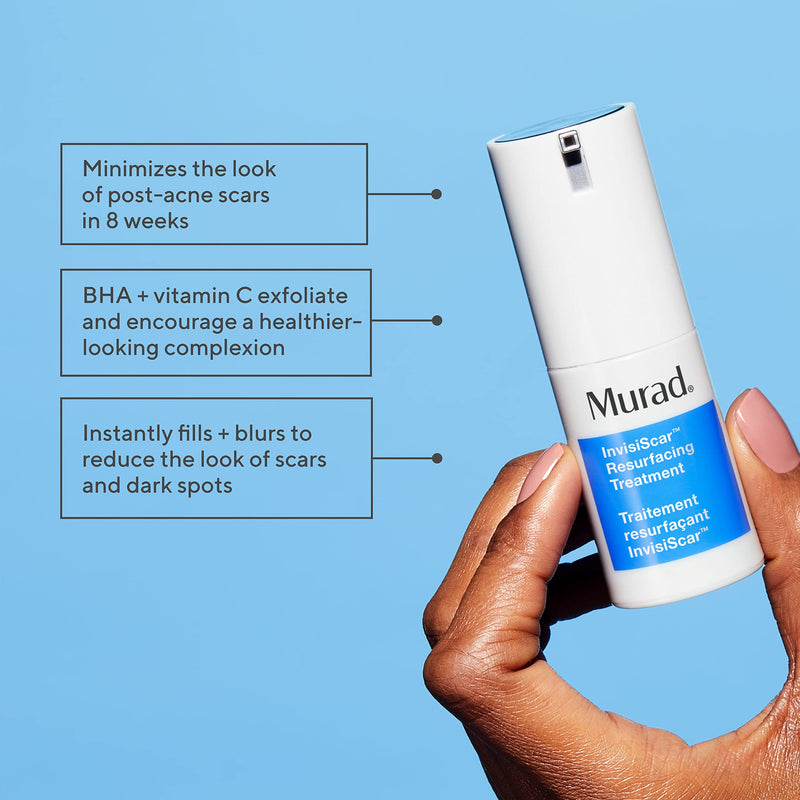 Murad InvisiScar Resurfacing Treatment - Salicylic Acid - 0.5 Fl Oz | Acne scar cream with Vitamin C & Salicylic Acid refines acne scars while Centella Asiatica hydrates and supports skin repair