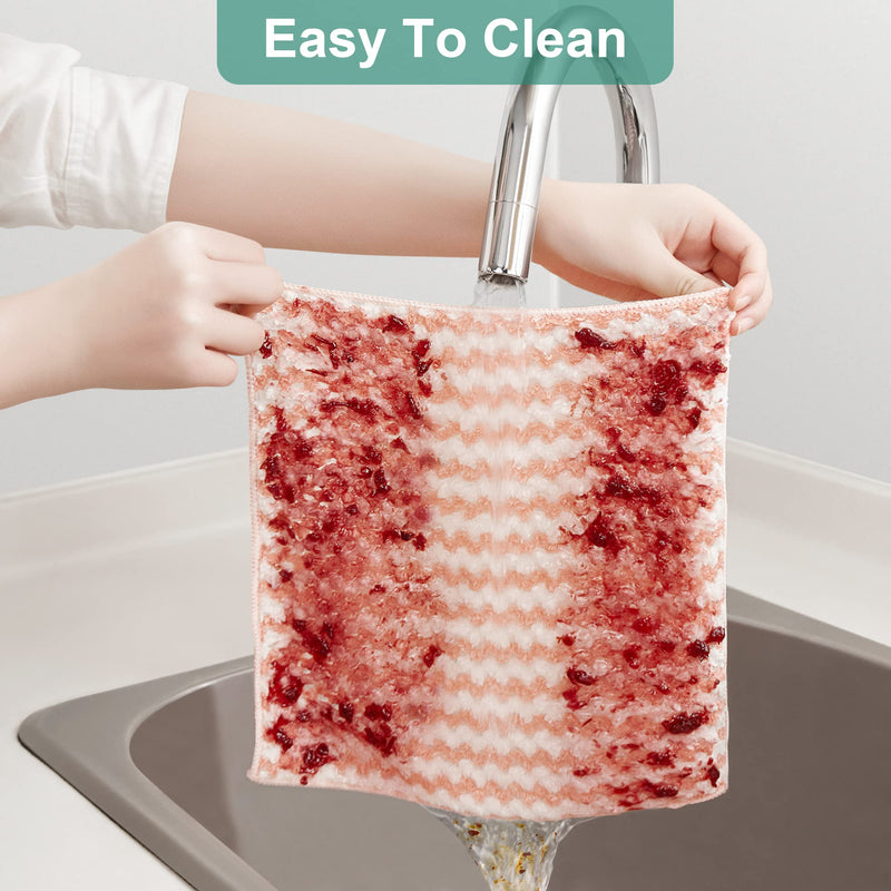 [Australia] - JOYMOOP Microfiber Cleaning Cloth, Kitchen Towels for Dish Drying Washing, Absorbent Streak Free Lint Free Rags for Cleaning, Reusable and Washable Towels-18 Pack,10"x10" 10"x10"-18pack Mixed [Pink+blue+green] 