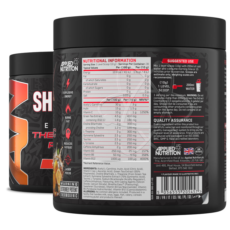Applied Nutrition Shred X Fat Burner - ABE All Black Everything Fat Burner, Thermo Weight Management (300g - 30 Servings) (Strawberry Kiwi) Strawberry Kiwi 30 Servings (New Pack of 1)