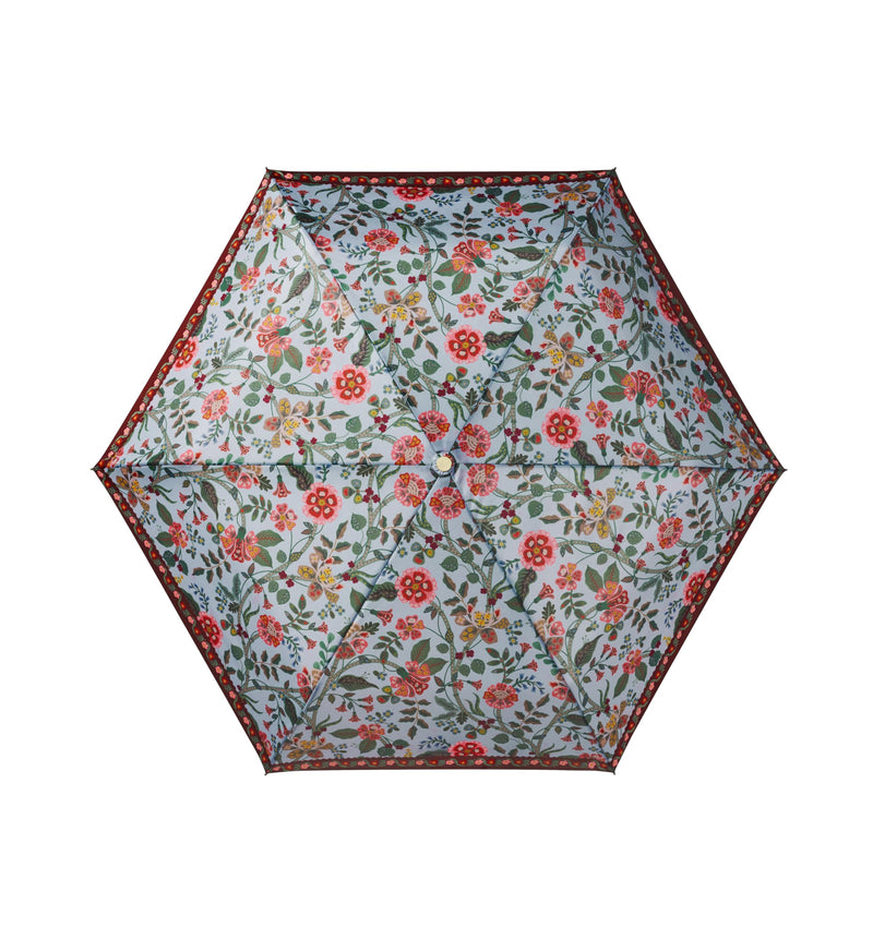 RIFLE PAPER CO. Gracie Umbrella with Matching Patterned Storage Sleeve | Automatic Open & Close Function, 43" Open Diameter, 11" Closed Length, Wooden Handle, Wrist Strap, Folds to Portable Size
