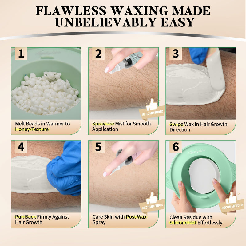 [Australia] - LANSLEYWAX White Hard Wax Beads, 1LB Wax Beans for Sensitive Skin & Full-Body Hair Removal, Brazilian/Bikini/Face/Legs/Eyebrow/Armpit/Chest Waxing Refill at Home for Women & Men, Stripless Formula Unscented 16 Ounce (Pack of 1) 