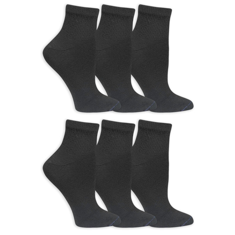 [Australia] - Dr. Scholl's Women's Diabetes & Circulator Socks-4 & 6 Pair Packs-Non-Binding Moisture Management 8-12 Black - Ankle (6 Pairs) 