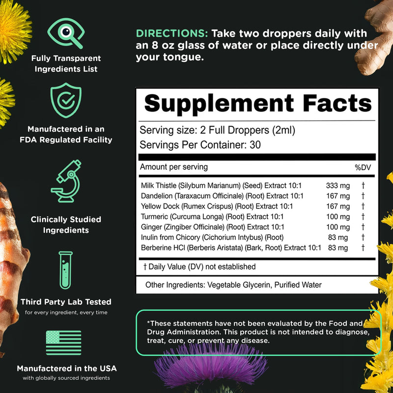 [Australia] - SuperBonsai Super Liver Support with Milk Thistle - All Natural Liver Cleanse Detox & Repair Aid - Doctor-Formulated Liver Supplement - Liquid Herbal Supplements for Liver Health - 1 Month Supply 