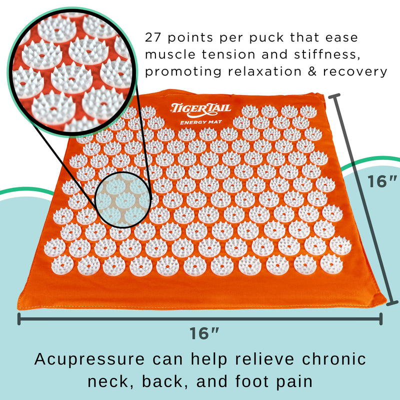 [Australia] - Tiger Tail Toothy Acupressure Energy Mat for Neck, Back, Shoulder, and Feet Pain Relief - Release Endorphins, Reduce Stress, Revitalize Energy Levels 