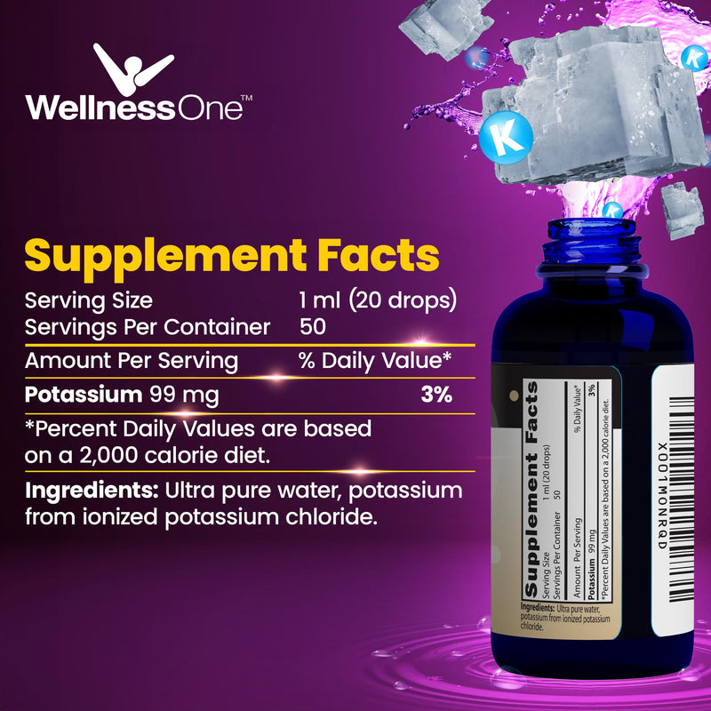 [Australia] - Ionic Potassium Supplement - Potassium Chloride Drops for Fast Absorption - Boost Immune System & Muscle Function - USA Tested, Vegan, Non-GMO, Gluten Free, Unflavored, 1.67 fl oz 