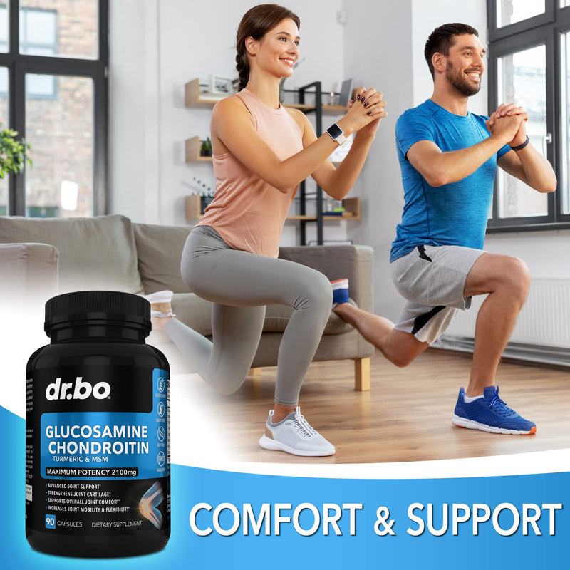 [Australia] - Glucosamine Chondroitin MSM Turmeric - Joint Health Supplement 2100mg Knee Bone & Joints - Joint Support Supplement Pills Advanced Glucosamine Sulfate Capsules Joint Supplements for Men Women Adults 