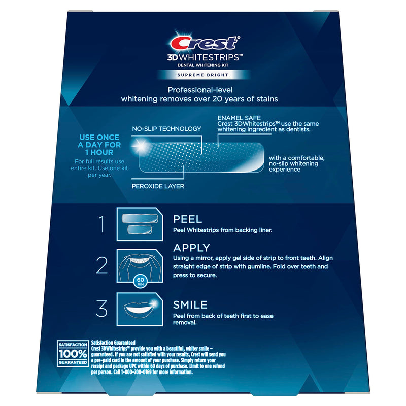 [Australia] - Crest 3D Whitestrips, Supreme Flexfit, Teeth Whitening Strip Kit, 42 Strips (21 Count Pack) 