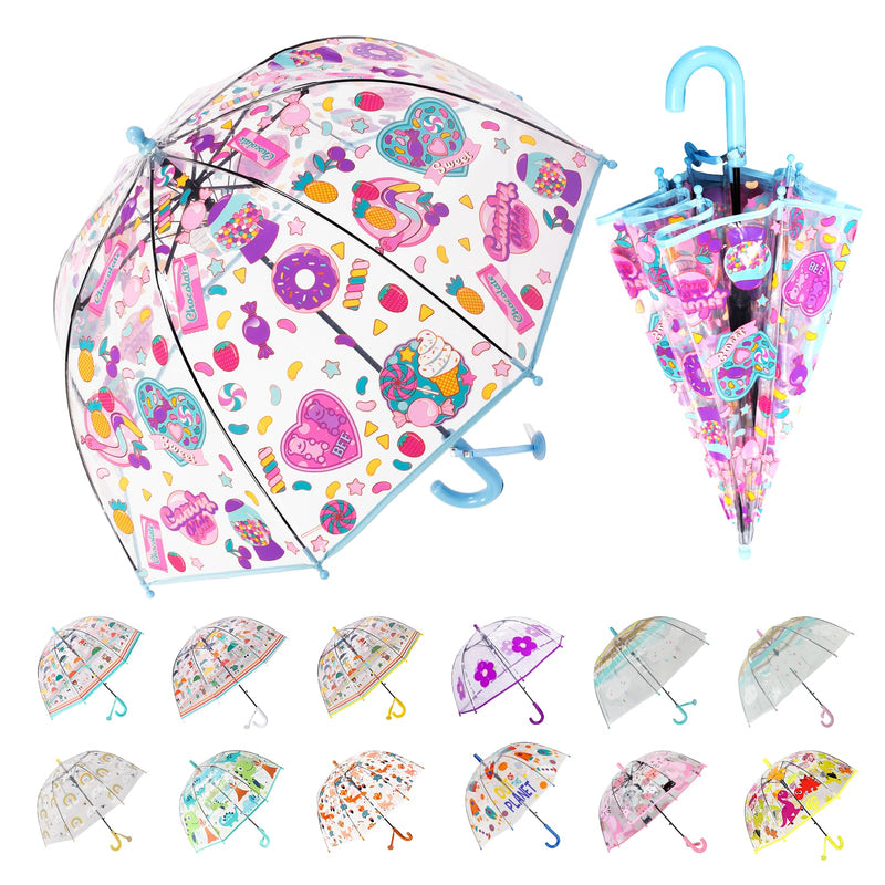 Inverted Reverse Umbrella with C-shaped Handle Windproof Upside Down Umbrellas for Rain and Kids Clear Bubble Umbrella Transparent Dome See Through Child Umbrellas for Rain Boys