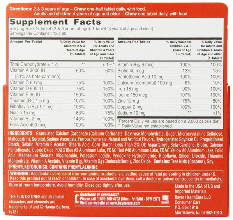 [Australia] - Flintstones Complete Childrens Chewable Supplement, 60 Count 