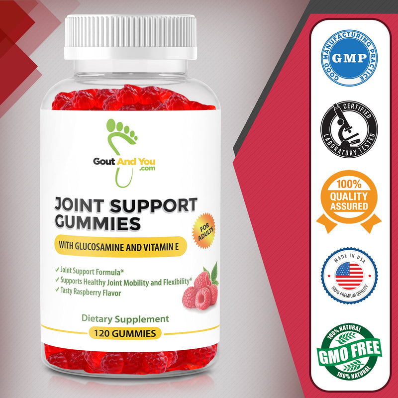 [Australia] - 120 Extra Strength Joint Support Chewable Gummies with Glucosamine & Vitamin E - Natural Joint & Flexibility Support 