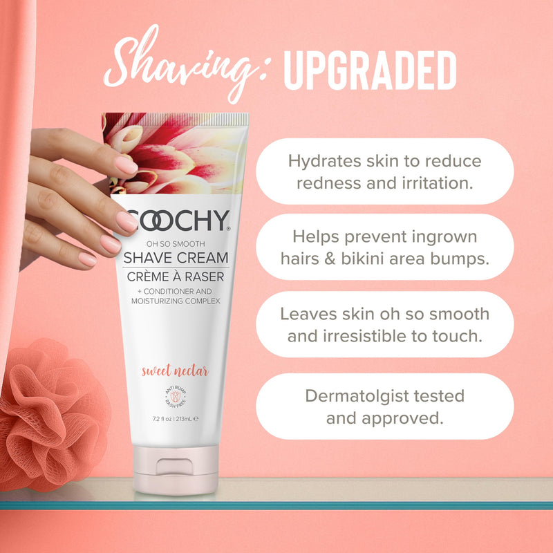 [Australia] - Coochy Shave Cream - Moisturizing Shave Lotion - Gentle Intimate Shaving Cream - For Bikini Area, Underarms, Legs & More - Rash-Free, Hydrating Formula - Sweet Nectar, 7.2 oz 7.2 Fl Oz (Pack of 1) 
