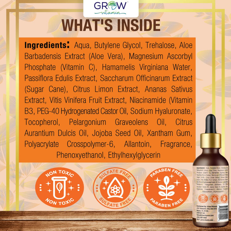 True Skin Vitamin C Serum for Face with Hyaluronic Acid, Vitamin E, Aloe Vera and Jojoba Oil, Hydrating & Brightening Serum for Anti Aging, Dark Spots, Fine Lines & Wrinkles, 1 fl oz | Hyaluronic Acid, Vitamin E, Aloe Vera and Jojoba Oil, Hydrating & B...