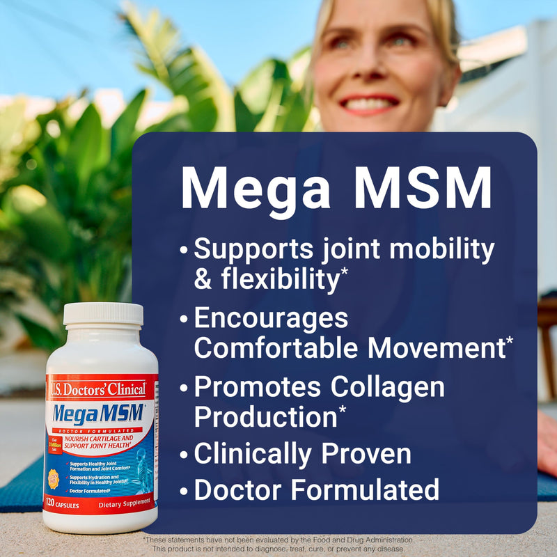 [Australia] - U.S. Doctors‚Äô Clinical Mega MSM Supplement for Joints with MSM + Vitamin C + Collagen and Neem - Clinically Proven to Promote Cartilage Tendon & Ligament Health (1 Month Supply ‚Äì 120 Capsules) 