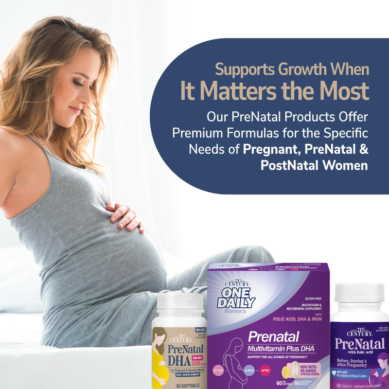21st Century Prenatal DHA Softgels for Pregnancy & Nursing, 30 Count | Prenatal DHA omega-3 From A Non-Fish Source, Pregnancy & Nursing, Gluten Free Softgels, Gentle Everyday Support