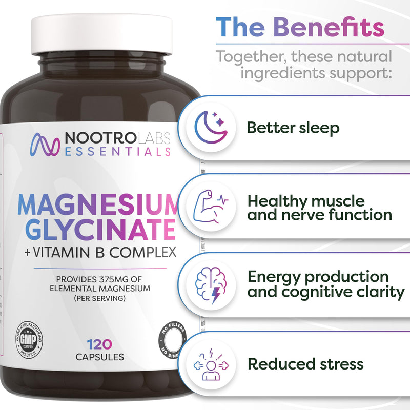 Nootro Labs Magnesium Citrate Supplement, High Strength 510mg Elemental Magnesium, Bioavailable Form to Support Energy, Muscles, Nervous System & Wellbeing, Vegan (60 Servings, 2 Month Supply)