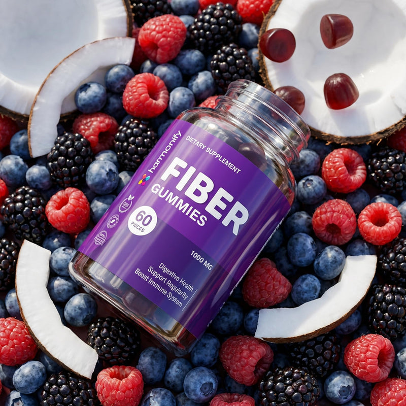 Fiber Gummies 5g Soluble Fiber Per Serving | Daily Dietary Fiber Supplement for Digestive Health & Gut Support | Low Calorie, Polydextrose Formula | 60 Gummies – 30 Day Supply
