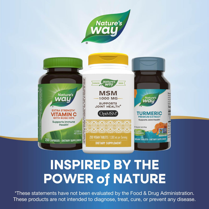 [Australia] - Nature's Way MSM 1000 mg - Joint Health Supplement* - With Methylsulfonylmethane - Gluten-Free & Vegan - 200 Tablets 200 Count (Pack of 1) 