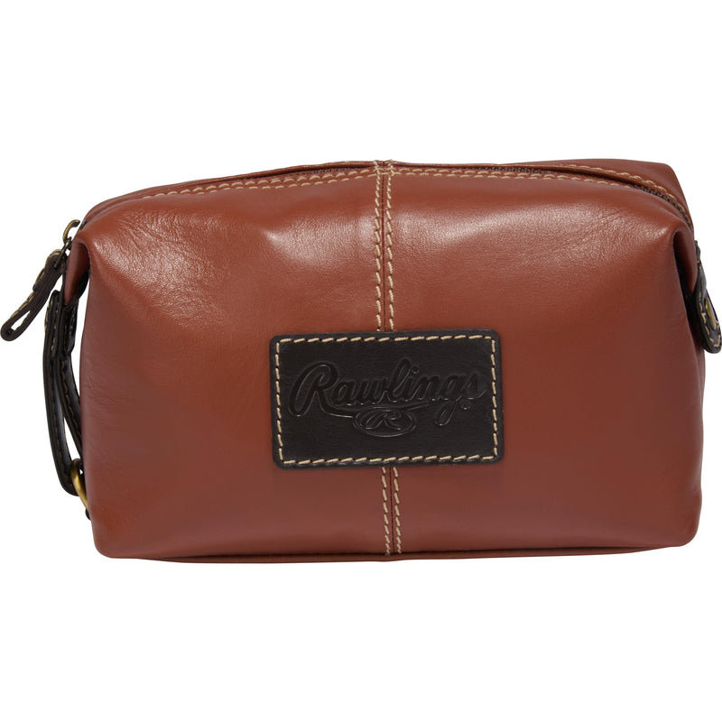 Rawlings | Travel Kit Toiletry Bag Collection | Genuine Leather | Multiple Styles & Colors 8" W x 4.75" H x 4" D Brown | Wild Card Collection