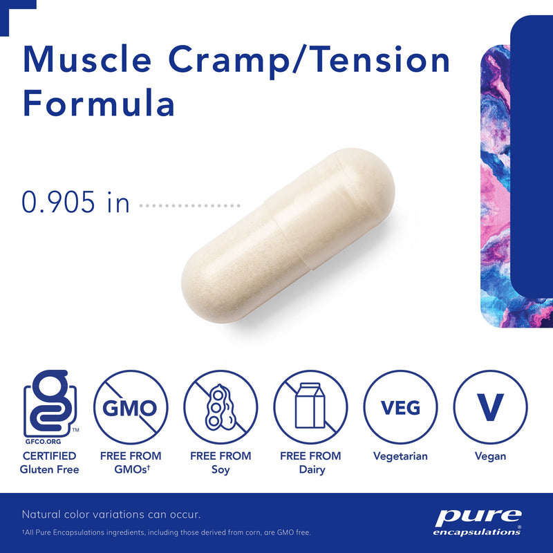 [Australia] - Pure Encapsulations Muscle Cramp/Tension Formula | Hypoallergenic Supplement to Reduce Occasional Muscle Cramps/Tension and Promote Relaxation | 60 Capsules 60 Count (Pack of 1) 
