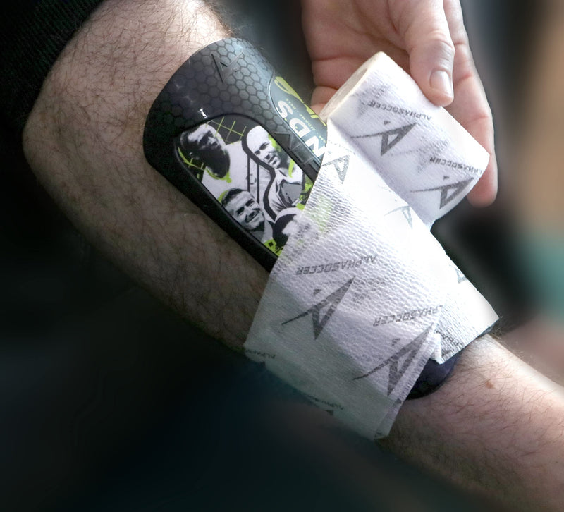 Alpha Wrap Athletic Tape Box - Pre Wrap Tape for Shin Guards, Soccer Tape Sports Wrap Set 12 Pack White