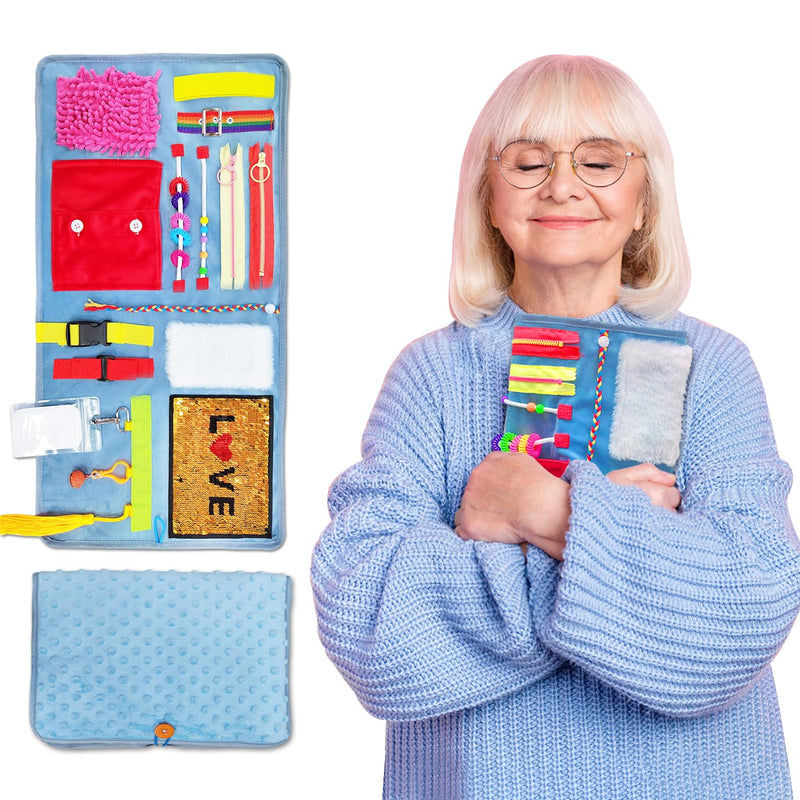 [Australia] - Fidget Blanket for Adults with Dementia, Activities for Seniors, Suitable for Alzheimer's and Autistic Therapy, Relieves Anxiety, Calms and is a Comforting Product for Hand Exercises 