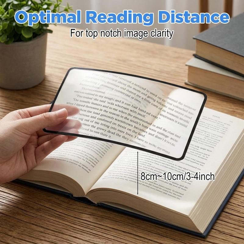 6Pcs Page Magnifying Sheet, 3X 5X Clear Lightweight Optical Plastic Fresnel Lens,2 Sizes Flat Page Magnifier For Reading, Bookmark Flat Magnifier For Seniors Reading Small Prints