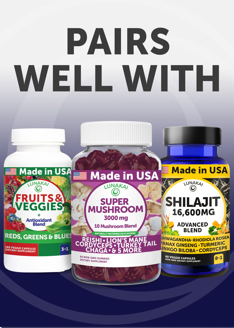 [Australia] - Lunakai USA Made Natural Testosterone Booster for Men with Tongkat Ali, Ashwagandha & Shilajit - Testosterone Supplement for Strength, Energy & Stamina, 60ct Single Bottle 