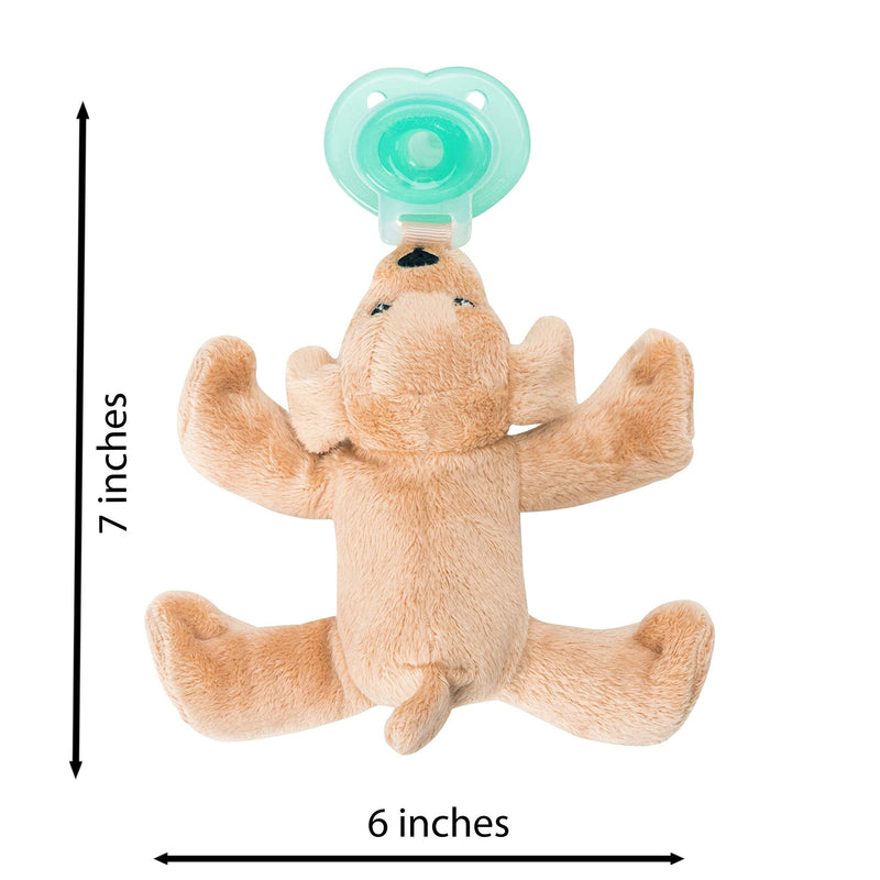 [Australia] - Nookums Paci-Plushies Buddies - Retriever Pacifier Holder - Adapts to Name Brand Pacifiers, Suitable for All Ages, Plush Toy Includes Detachable Pacifier Rufus the Retriever 