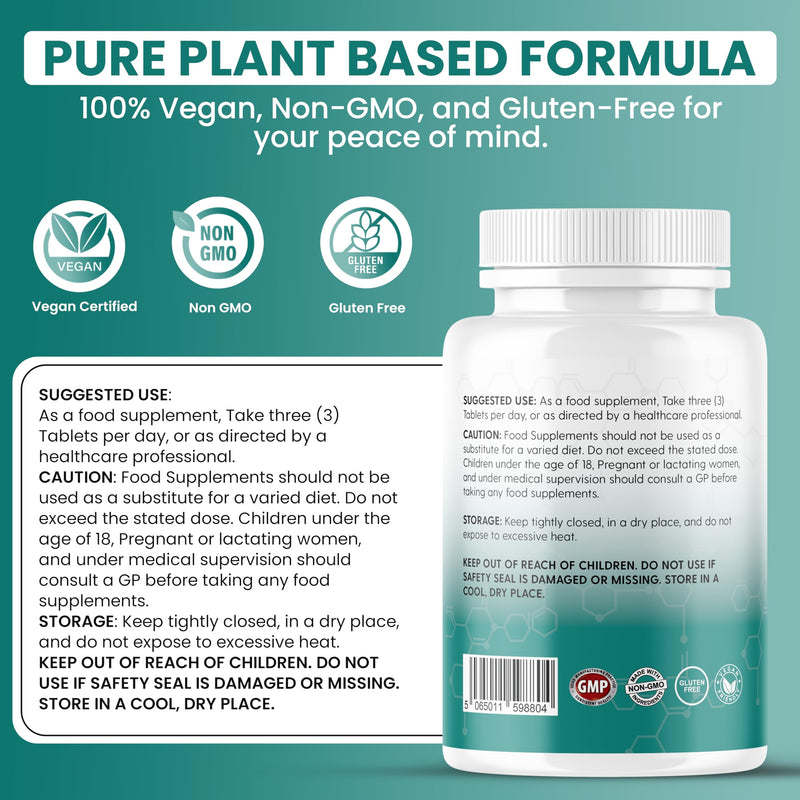 Vinco Plant Sterols High Strength 2400mg - 120 Vegan Tablets, Supports Healthy Cholesterol Levels - Contains Beta-Sitosterol, Vegan and Vegetarian Friendly - Made in The UK