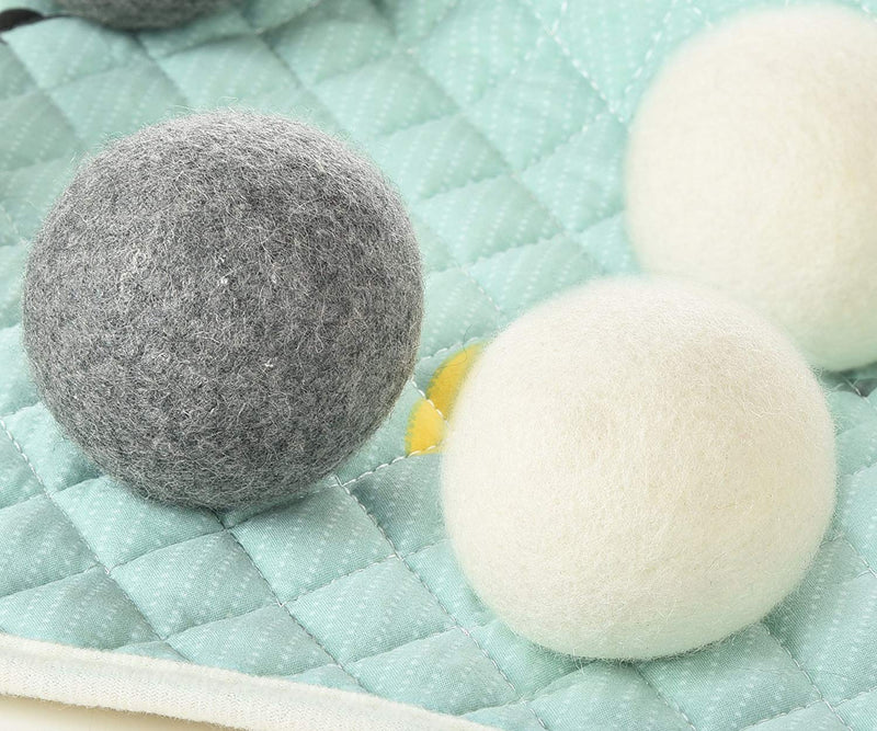 CoolCloudS Wool Dryer Balls Organic XL 6-Pack 100% New Zealand Wool Eco Dryer Balls Laundry by Handmade Reusable Natural Fabric Softener Reduce Wrinkles, Save Time & Energy, Hypoallergenic, Baby Safe