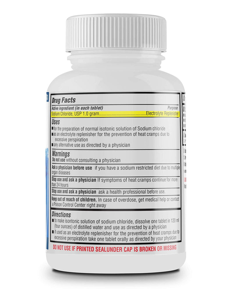 [Australia] - Safrel Sodium Chloride Tablets 1 gm, USP | Normal Salt Tablets | (15.4gr.) | Electrolytes Replenisher Hydration Drink (300 Count (Pack of 1)) 300 Count (Pack of 1) 