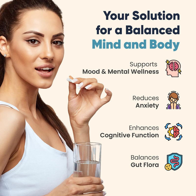 Probiotic Supplement, 20 Billion CFU, 30 Vegan Capsules, Live Bacterial Cultures for Gut Health, with Lactobacillus & Bifidobacterium Strains, Daily Gut-Brain Axis Support, Non-GMO