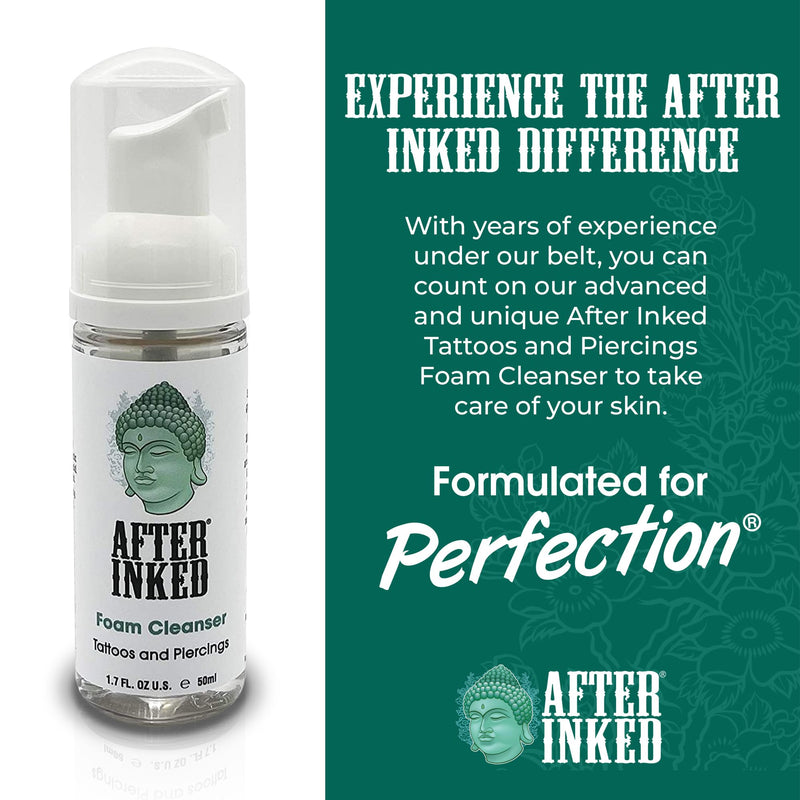 [Australia] - After Inked Tattoo & Piercing Aftercare Foam Cleanser - Quality Wash Soap Cleanser for Tattoos, Body Modifications and Piercings including Ear, Nose and Belly Button Foam Bottle, 1.7 oz 1.7 Fl Oz (Pack of 1) 