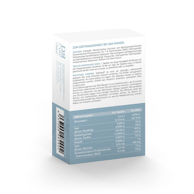 [Australia] - DAOfood - Dietary management for DAO deficiency - Dispenser 60 mini gastro-resistant tablets - DAO enzyme 