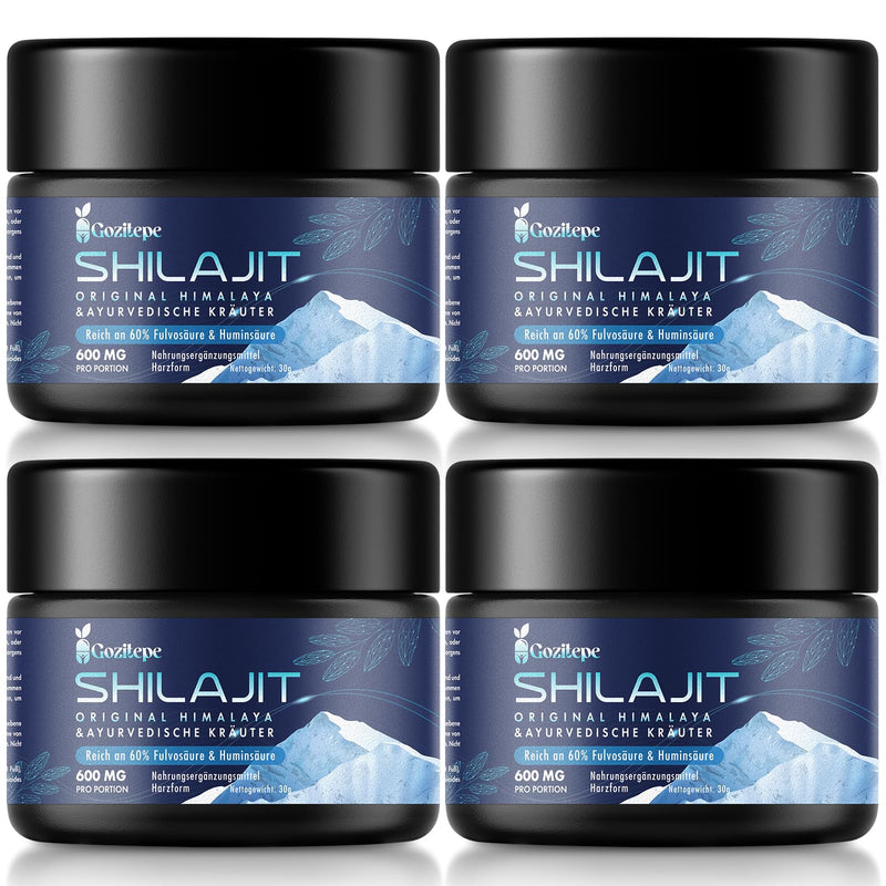 [Australia] - Shilajit, Original Himalaya Shilajit Resin 600 mg, Rich in Fulvic Acid and Trace Elements, 100% Pure Without Additives, Premium Shilajit for Men & Women (Pack of 4) 1 Piece (Pack of 4) 