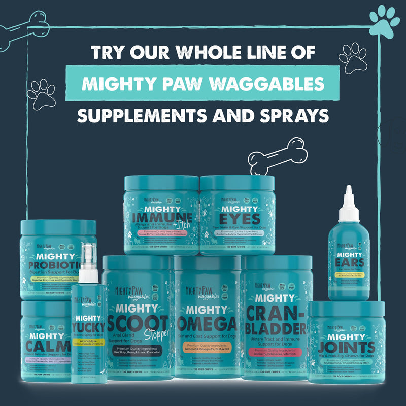 Mighty Paw Waggables Mighty Scoot (Made in USA) | Dog Digestive Support Anal Gland Chews. Anal Gland Scoot for Dogs. Beet Pulp & Pumpkin Fiber Supplements. Pet Bowel Gut Health (120 Count) - PawsPlanet Australia