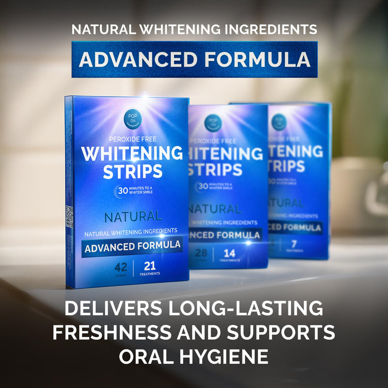 [Australia] - Whitening Strips for Sensitive Teeth – Enamel Safe, Peroxide-Free Coconut Teeth Whitening Strips with Natural Enzymes – Gentle White Stips for Sensitive Gums (28 Count (Pack of 1), Mint) 