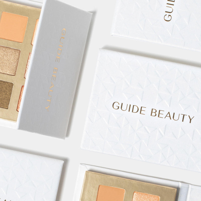 [Australia] - Guide Beauty Shadow Palette, Shimmer Eyeshadow Palette Featuring Hues Ranging from Radiant Golden Champagne & Copper Rose to Dusky Greens, Universal, Ergonomic Design, 6 Shades, 1 pc 