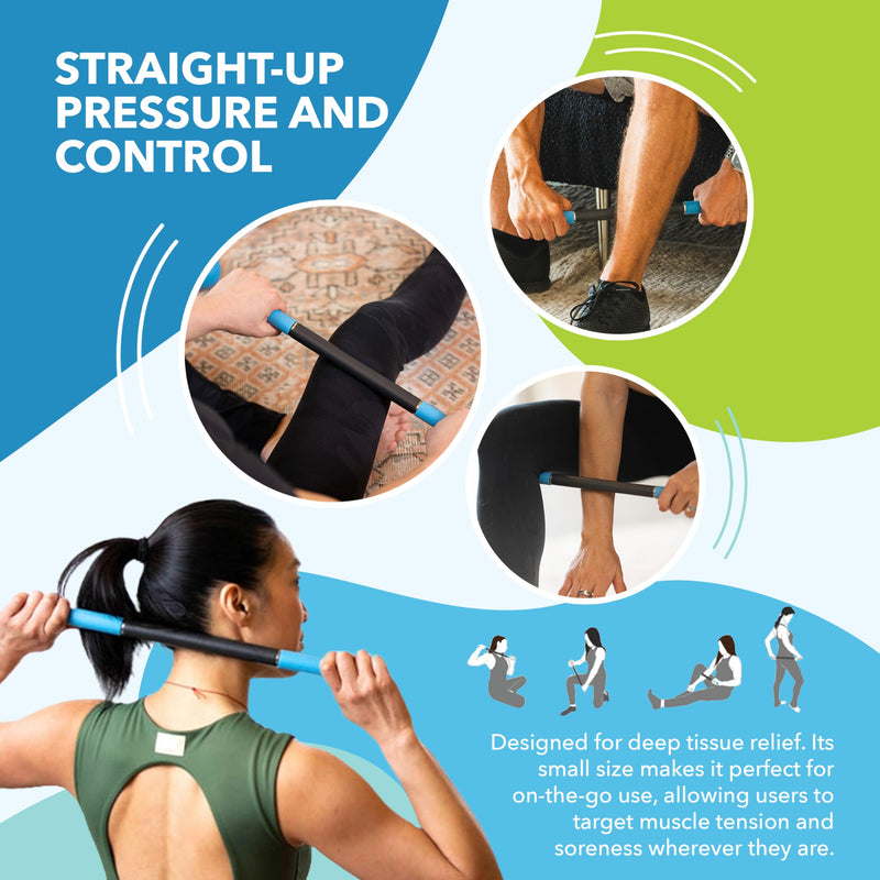 [Australia] - RAD Rod Mini – Compact Deep Tissue Massage Roller Stick – Travel-Ready Myofascial Release Tool for Legs, Back, Neck, Arms & Shoulders – Muscle Roller for Mobility & Recovery 