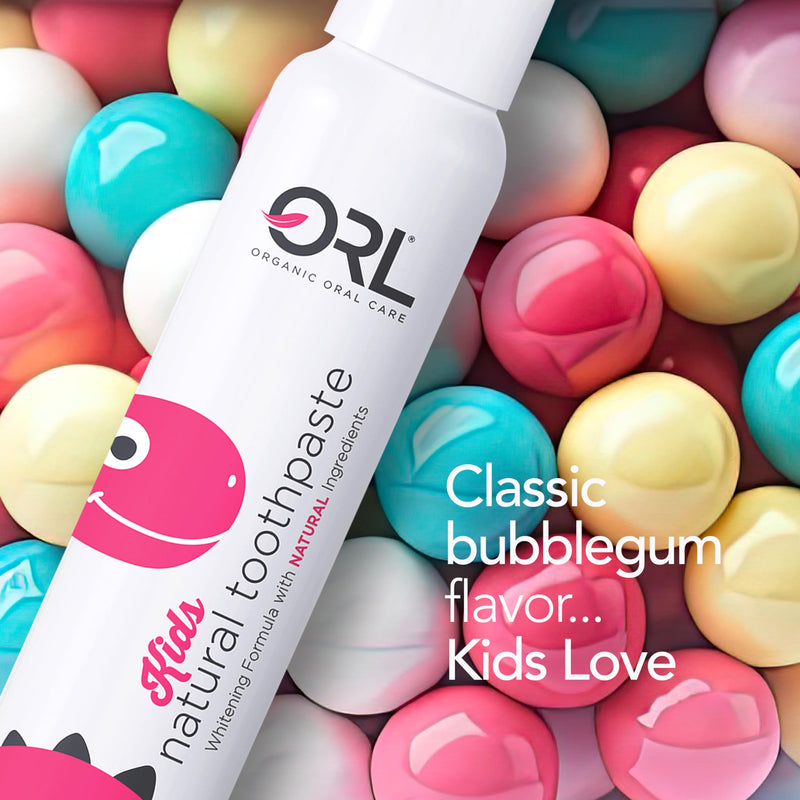[Australia] - ORL Fluoride-Free, Natural Hydroxyapatite Toothpaste, Organic Xylitol. Helps Strengthen Teeth, Prevent Cavities, Non-Toxic Ingredients. Natural Bubblegum Flavor 4 oz. Made is USA 