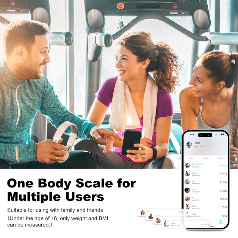 [Australia] - Body fat scales with large display, ultra precision scales with body fat and muscle mass, personal scales with body fat analysis, people scales with 22 measurements, heart rate, BMI, body analysis scales 