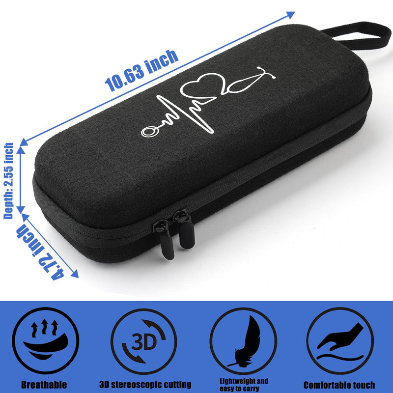 [Australia] - Stethoscope Case for 3M Littmann Classic III,Stethoscope Bag for Lightweight II S.E,Cardiology IV,Extra Room for Doctor & Nurse Accessorie Black Felt-Black 