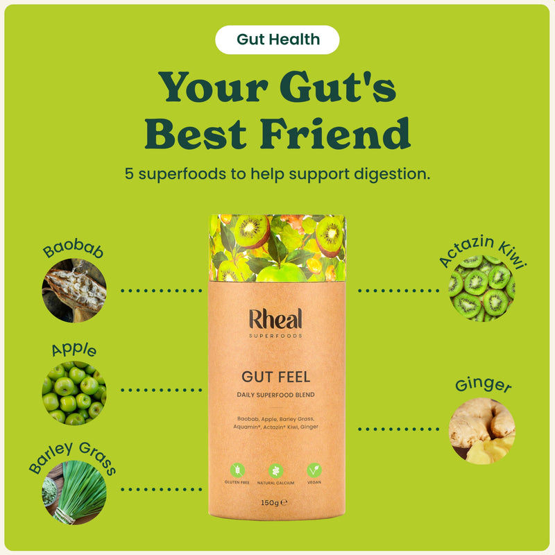 Rheal Superfoods Most Loved Bundle - Balance Tonic & Gut Feel Superfood Powder Duo, Complete Daily Wellness Routine, Gut Health & Hormonal Balance Support, Plant-Based, 30 Servings Each