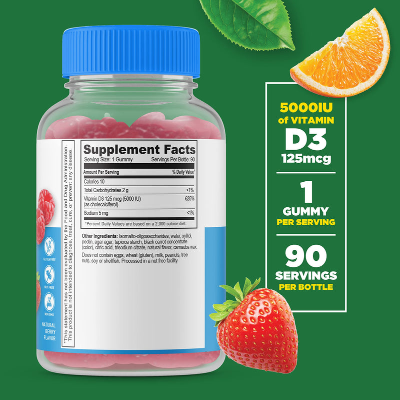 Lifeable Sugar Free Vitamin D 5000 IU + Women's Multivitamin, Gummies Bundle - Great Tasting, Vitamin Supplement, Gluten Free, GMO Free, Chewable Gummy