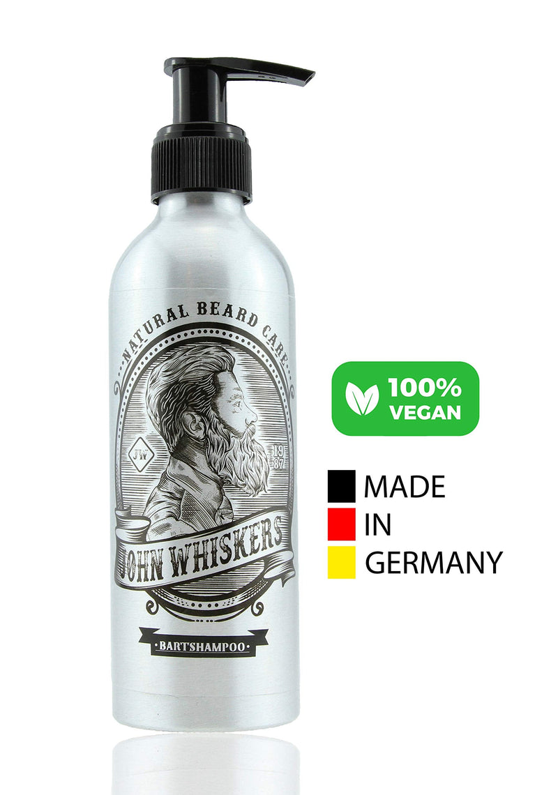 [Australia] - John Whiskers Beard Shampoo - Made in Germany - 2-in-1 beard soap with an incomparable scent - Vegan & without silicones - for a supple and pure beard 200 ml (pack of 1) 