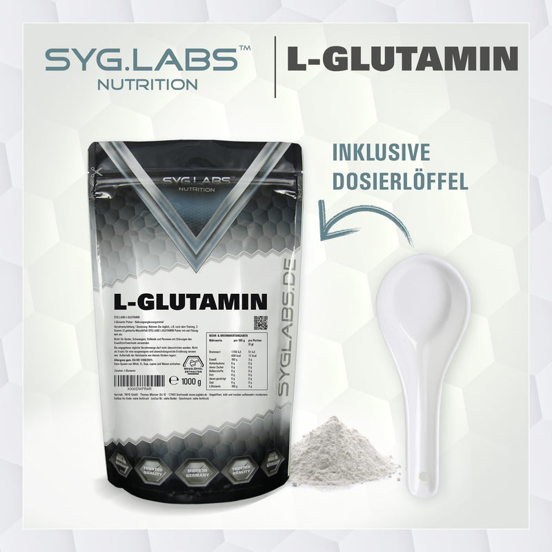 [Australia] - L-Glutamine powder 100% pure - 1000g amino acid glutamine - 1kg - without additives - vegan - with measuring spoon - glutamine 1kg (pack of 1) 