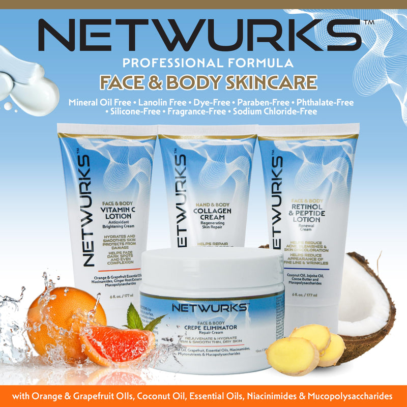 Vitamin C Lotion, Antioxident Cream for Face & Body, Smoothes & Hydrates Skin, Helps Reduce Blemishes, Fine Lines, & Wrinkles, 6 Fl Oz